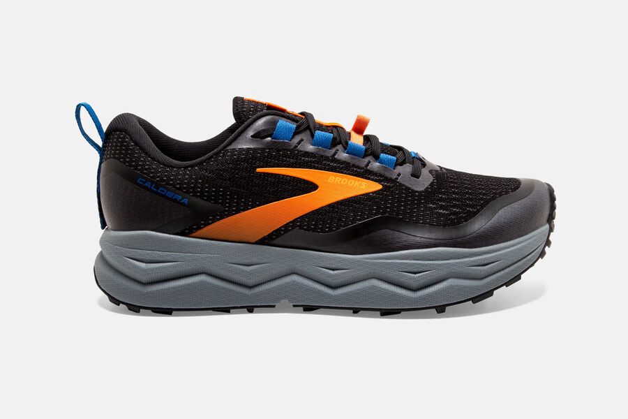 Brooks Israel Caldera 5 Trail Running Shoes Mens - Black/Orange - SBR-918653